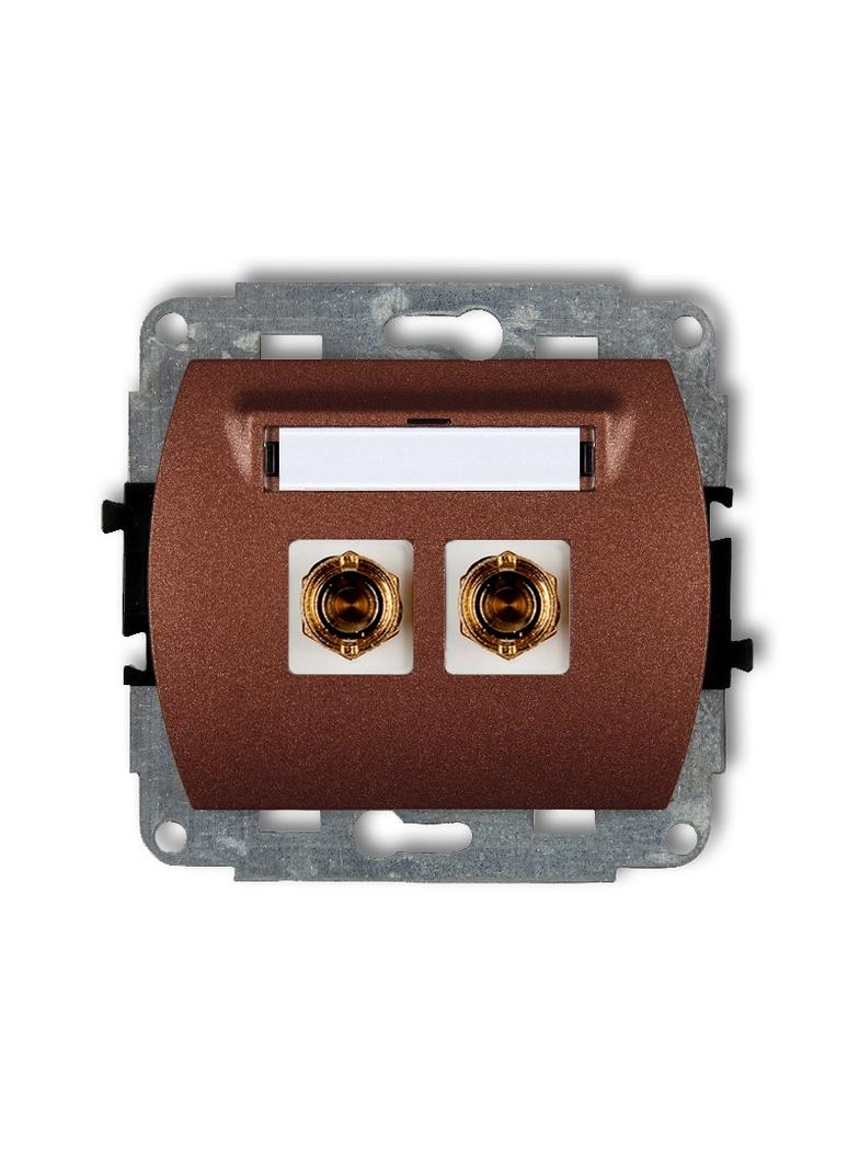 TREND Mechanizm gniazda głośnikowego pojedynczego (typu banan - czerwony i czarny, pozłacany, 4 mm2,