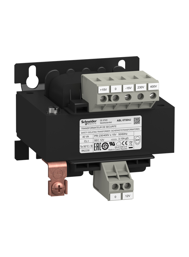 Phaseo, separacyjny transformator napięcia, wejście 230...400 V, wyjście 1 x 12 V, 40 VA