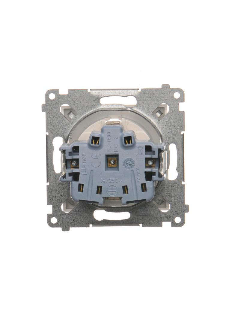 Simon 54 Gniazdo Schuko z przesłonami 16A z. śrub. antybakteryjny biały