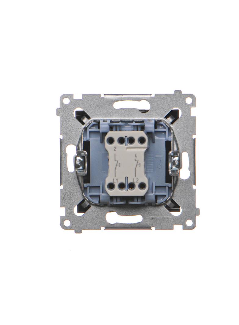 Simon 54 Przycisk podwójny zwierny bez piktogramu 10A 250V szybkozłączka czarny DP2.01/49 KONTAKT