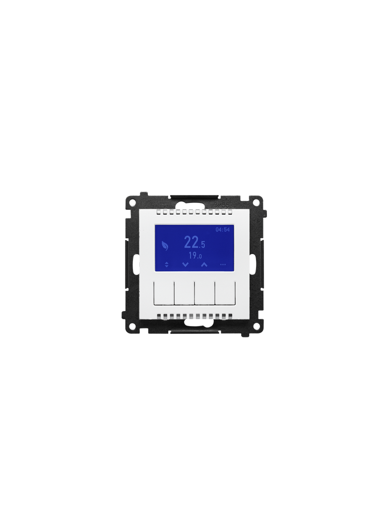 Simon 55 Termostat programowalny z wyświetlaczem Biały mat TETD1A.01/111 KONTAKT