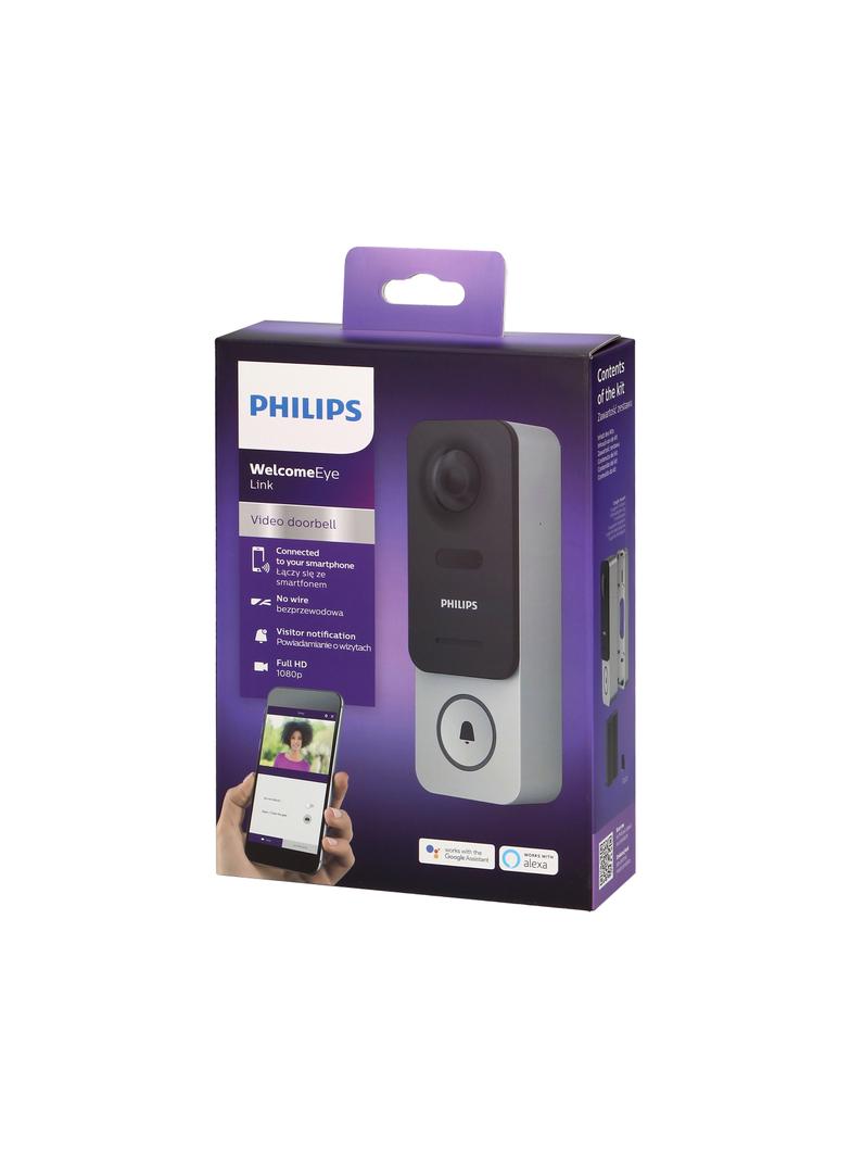 Philips WelcomeEye Link dzwonek bezprzewodowy wideo z WiFi na baterię wielokrotnego ładowania 531134
