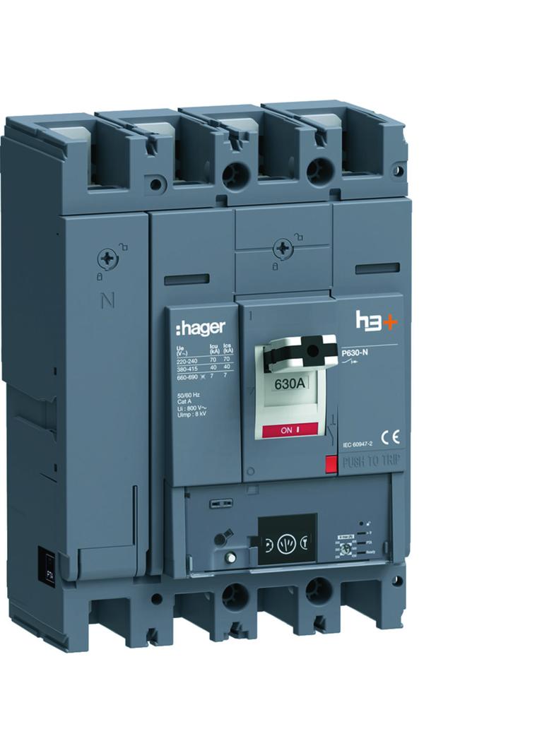 MCCB Wyłącznik mocy h3+ P630 Energy 4x630A 40kA HNW631NR HAGER