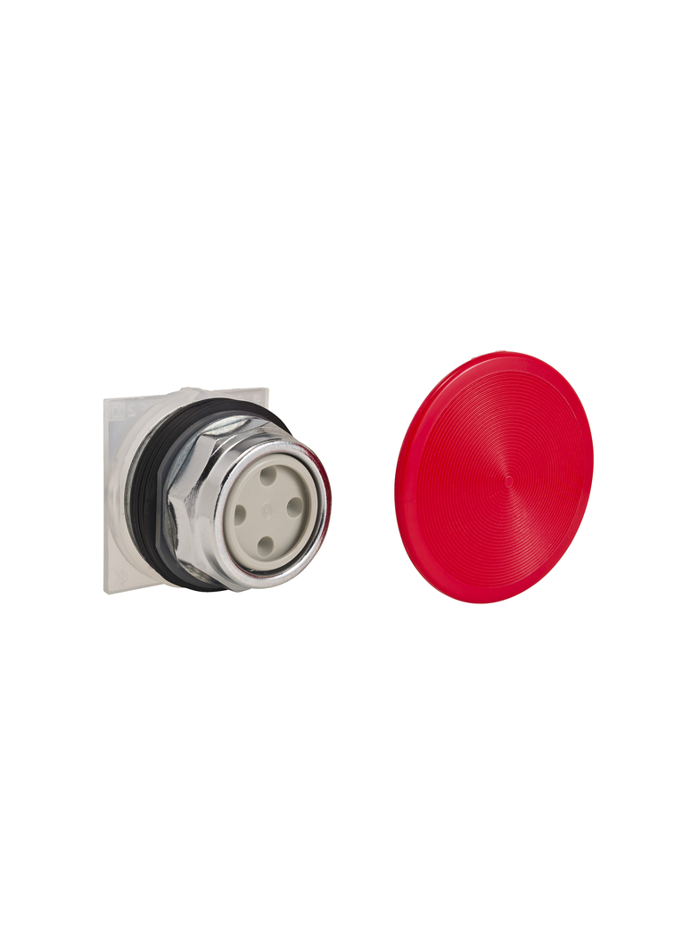 Harmony 9001K Przycisk grzybkowy, O35, czerwony, 2 pozycyjny, metalowy, z blokiem styków, 1NO + 1NC