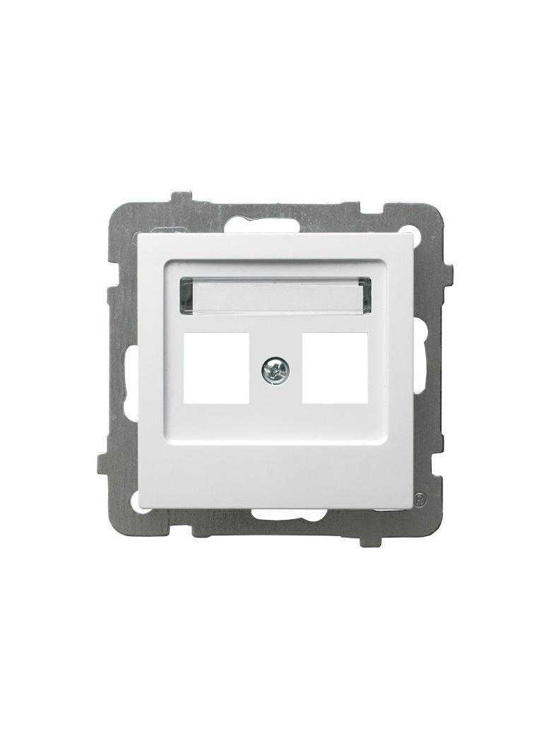 AS ANTYBAKTERYJNY Obudowa gniazda podwójnego typu Keystone prosta, produkt zawiera szkło fosforanowo