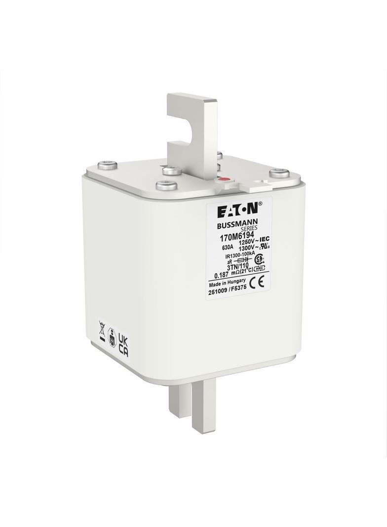 FUSE 630A 1250V 3TN/110 AR CU Wkładka szybka 630A AC 1250V rozmiar 3 76x90x139 mm aR DIN I 170M6194