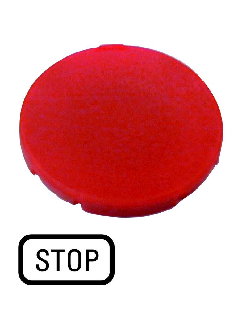 M22-XD-R-GB0 Soczewka przycisku 22mm płaska czerwona z opisem /STOP/ 218194 EATON