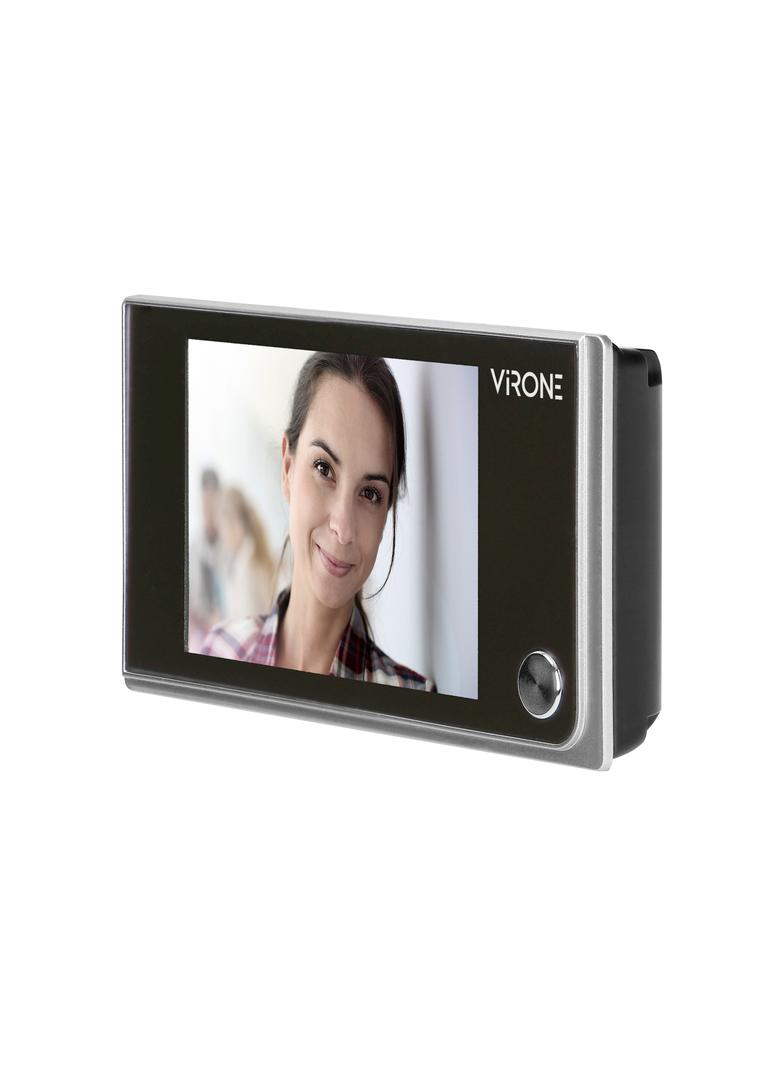 Elektroniczny wizjer do drzwi LCD 3,5" szerokokątny obiektyw bateryjny srebrny DV-1 ORNO
