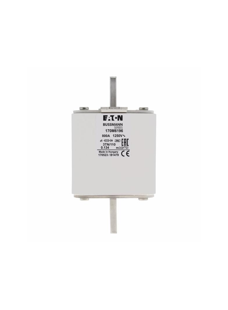 FUSE 800A 1250V 3TN/110 AR Wkładka szybka 800A AC 1250V rozmiar 3 76x90x139 mm aR DIN IEC, 170M6196