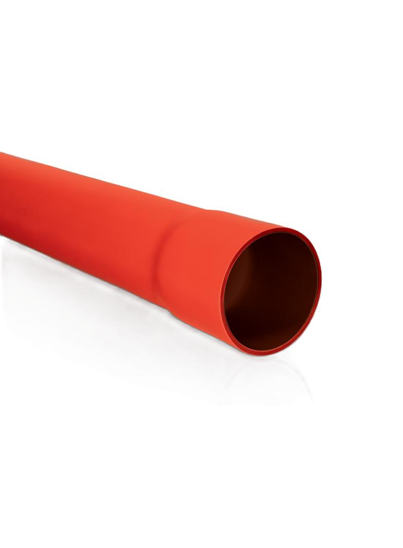 Rura osłonowa sztywna z kielichiem ROS-M (RHDPE) 75/4,5 czerwona (60szt/paleta) ROS-M 75/4,5 CZ 10672 TT PLAST