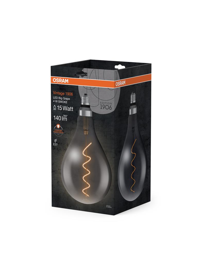 Lampa LED Vintage 1906 CL A160 Filament szkło przezroczyste SMOKE 12 non-dim 5W 818 E27