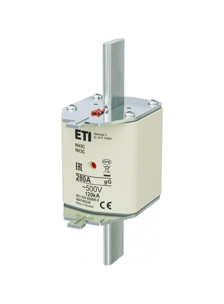 Wkładka topikowa NH zwłoczna KOMBI NH3C gG 280A 500V 004186220 ETI