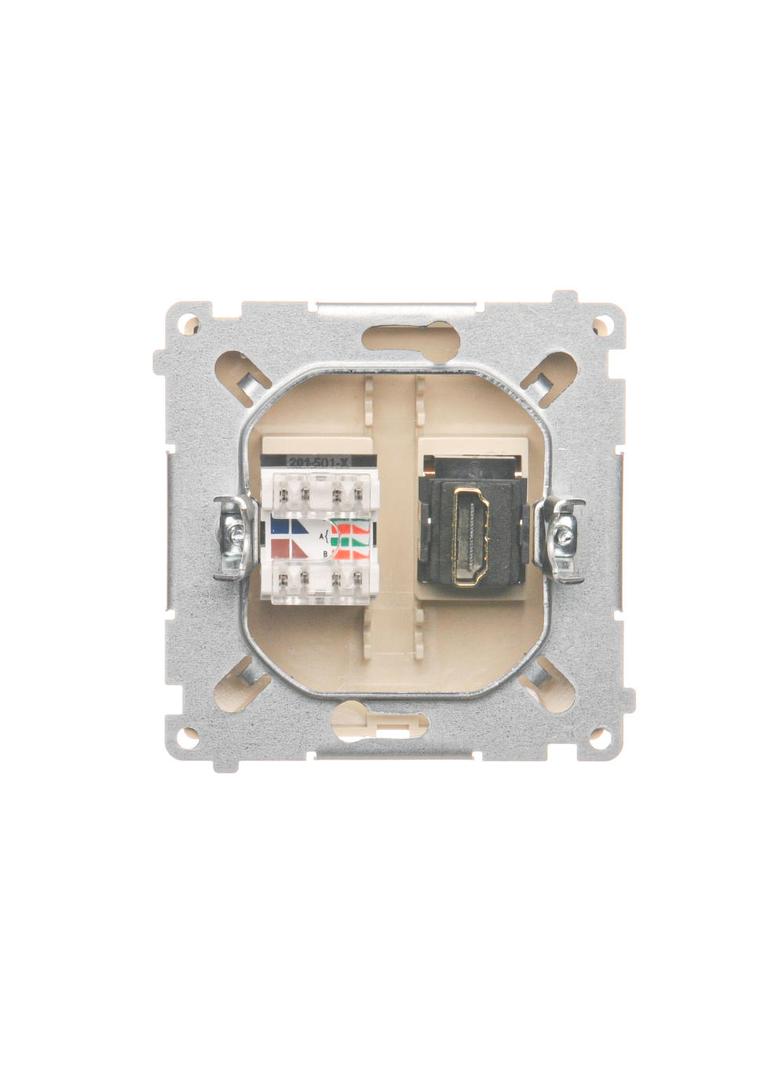 Simon Basic Gniazdo HDMI + RJ45 kat.6. beż BMGHRJ45.01/12 KONTAKT