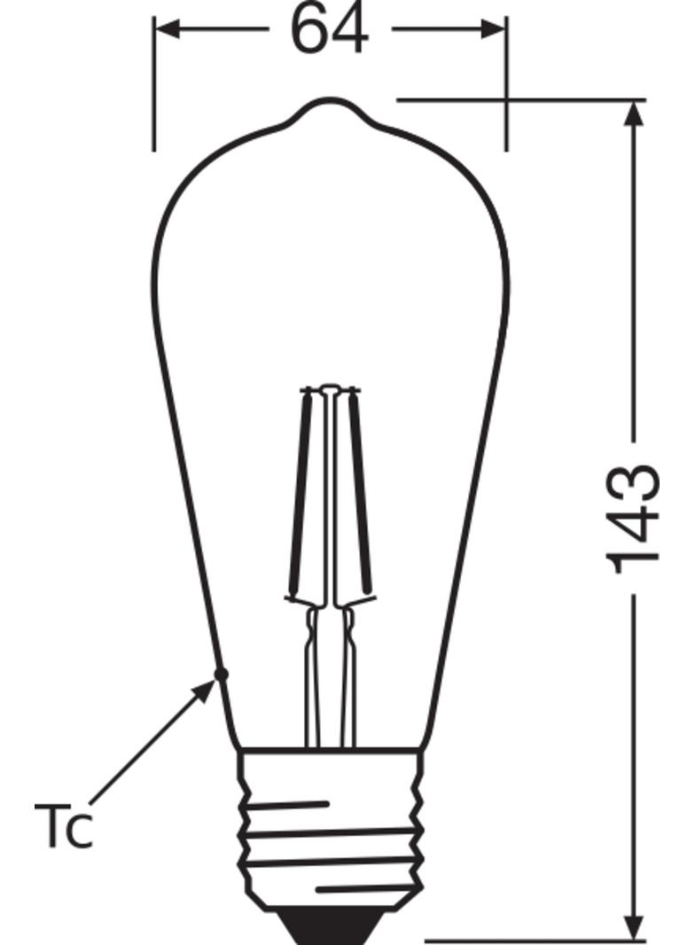 Lampa LED, klasyczny kształt bańki Edison 7W 827 230V szkło przezroczyste E27