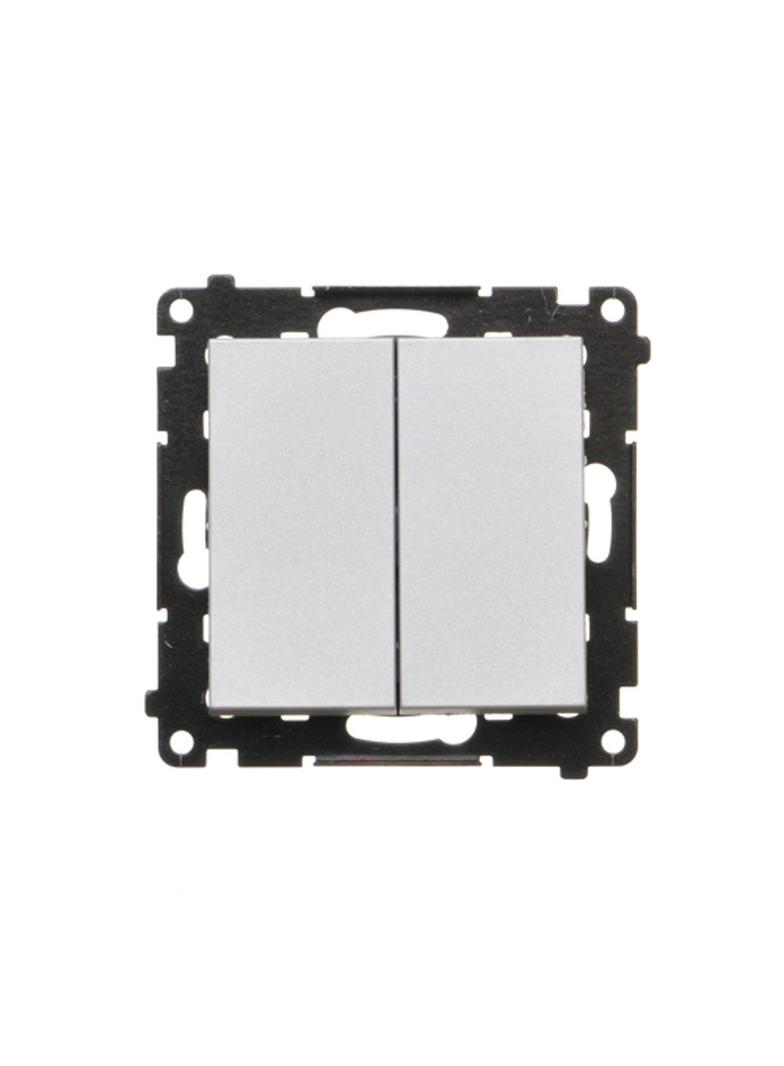 Simon 55 Łącznik schodowy podwójny bez piktogramu szybkozłączka Aluminium mat TW6/2.01/X/143 KONTAKT