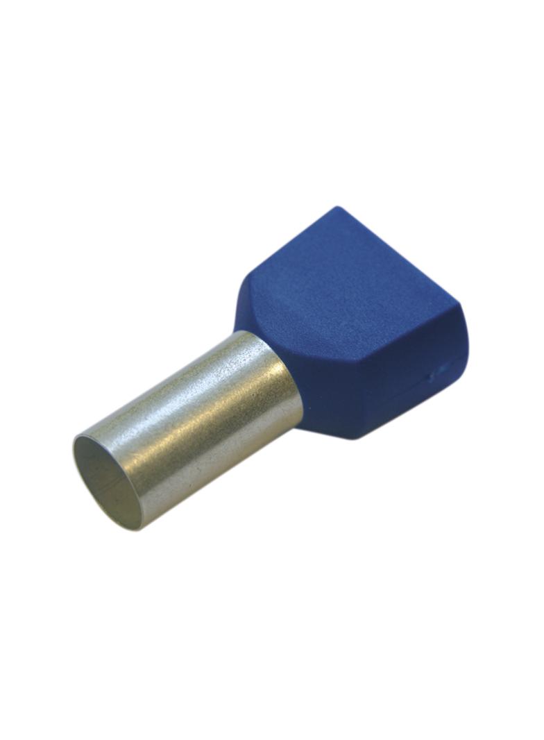 Twin -końcówki tulejkowe 2,5/10 niebieskie