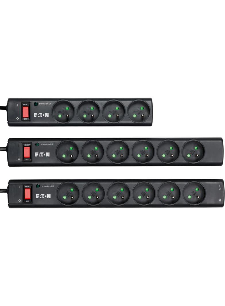 Listwa zasilająca Eaton Protection Strip przeciwprzepięciowa 6 gniazd 1 m czarna EATON