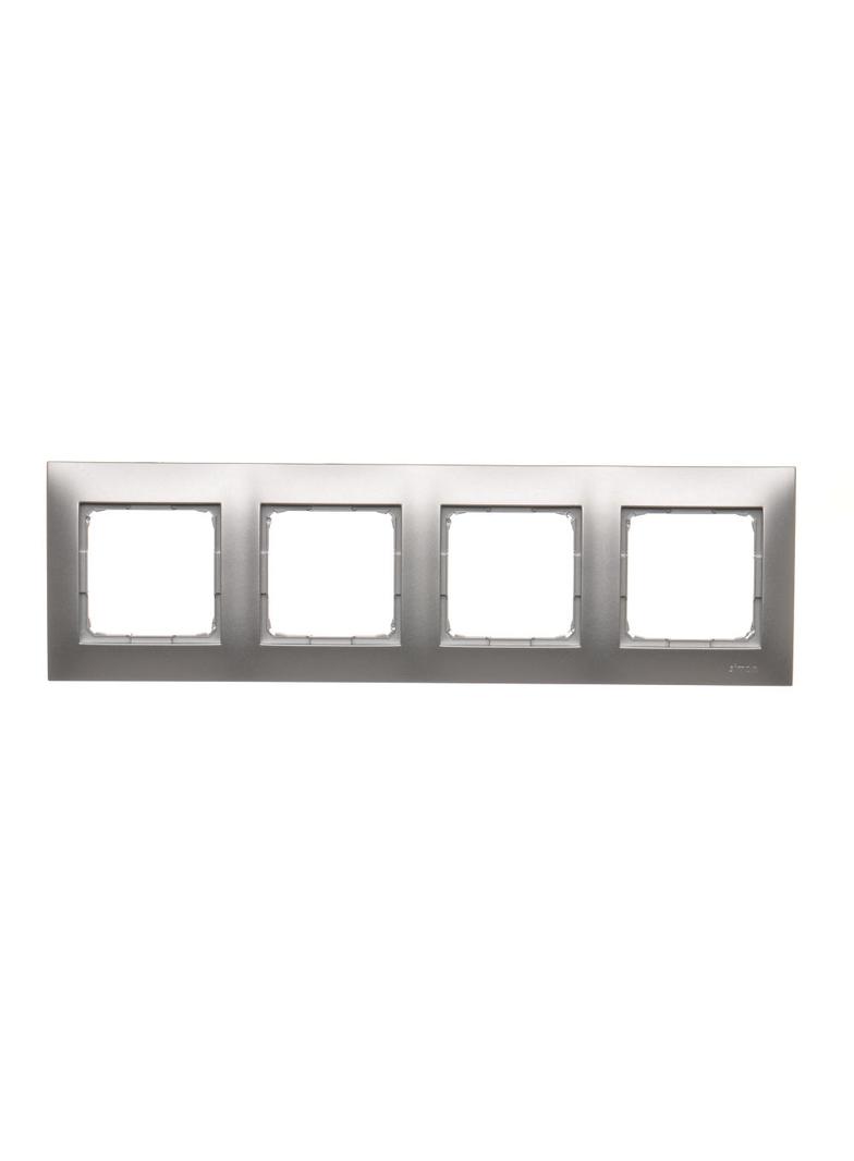 Simon 54 Premium Ramka 4-krotna PREMIUM IP20 / IP44 srebrny mat DR4/43 KONTAKT