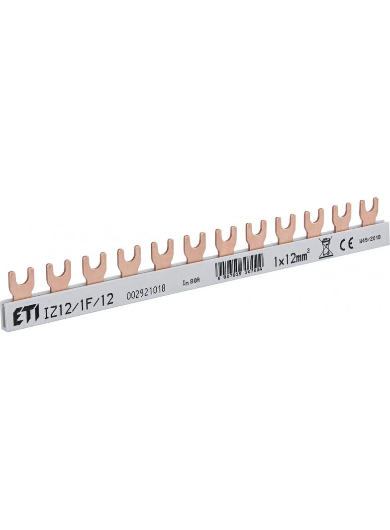 Szyna łączeniowa widełkowa 1P 80A 12mm2 (12 mod.) IZ12/1F/12 002921018 ETI