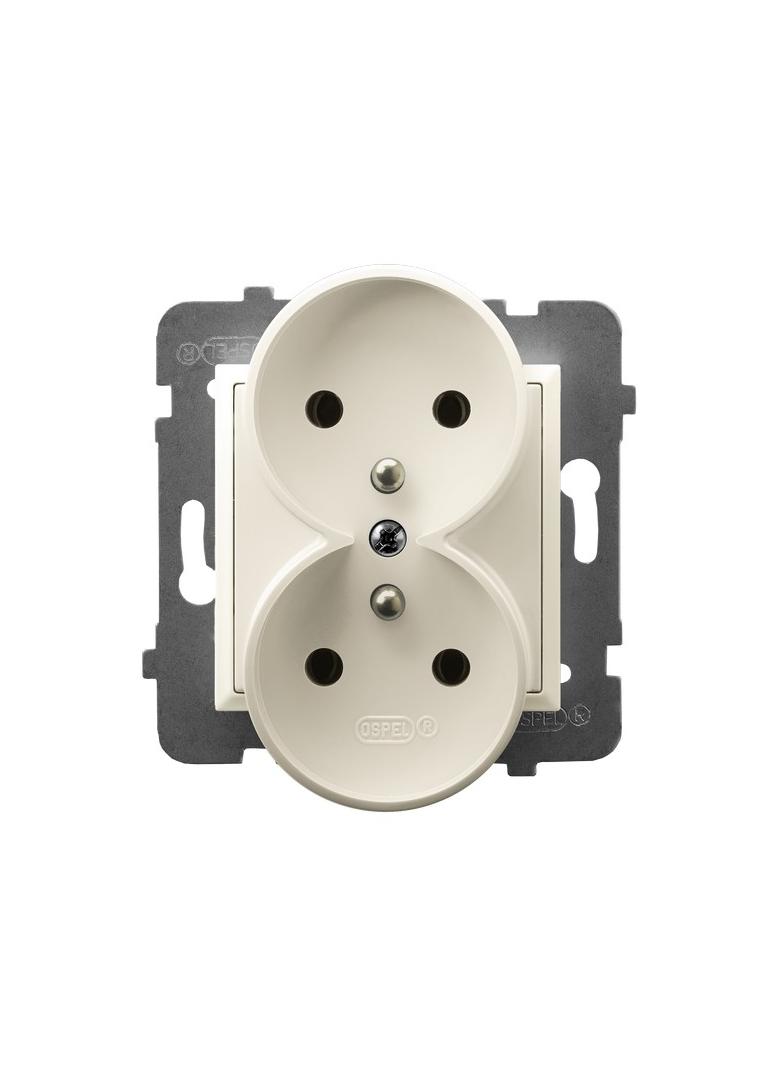 ARIA Gniazdo podwójne z uziemieniem moduł bez ramki - kolor ecru GP-2URAZ/m/27