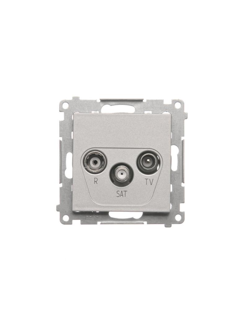 Simon 55 Gniazdo antenowe R-TV-SAT końcowe/zakończeniowe 1x Wejście: 5 MHz÷2,4 GHz Aluminium mat