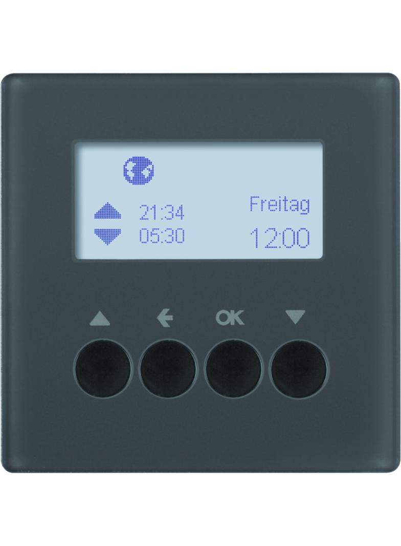 BERKER Q.x Żaluzjowy łącznik czasowy z wyświetlaczem do sterowania żaluzjami antracyt aksamit lakier