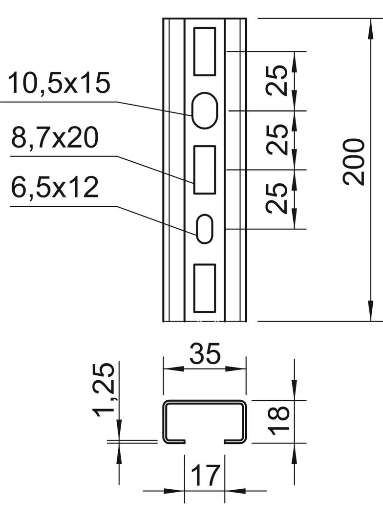 CML3518P0200FT, Szyna profilowa