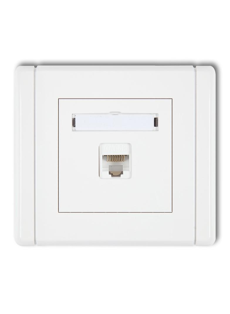FLEXI Gniazdo komputerowe pojedyncze 1xRJ45, kat. 6, ekranowane, 8-stykowe biały FGK-5 KARLIK