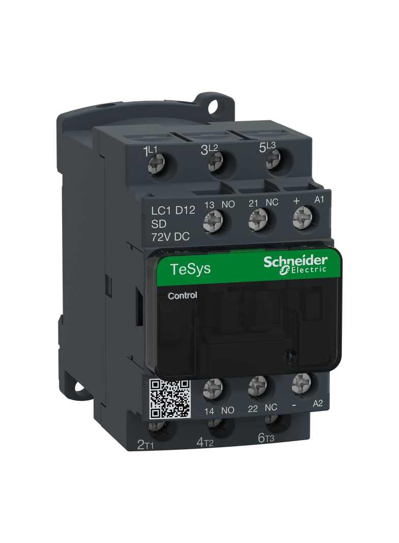 Stycznik mocy TeSys D [AC-3] 12A 3P 1NO 1NC cewka 72VDC LC1D12SD SCHNEIDER