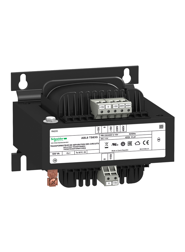 Phaseo, separacyjny transformator napięcia, wejście 230...400 V, wyjście 1 x 115 V, 630 VA