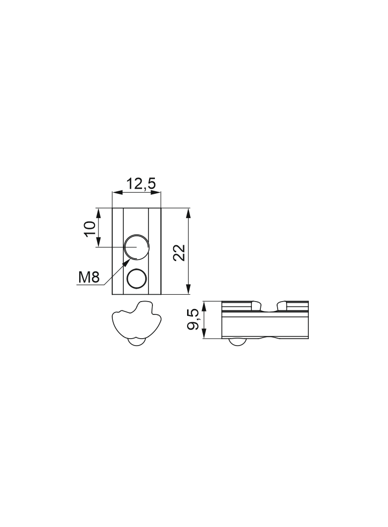 Nakrętka ślizgowa z kulką NKWSM8A