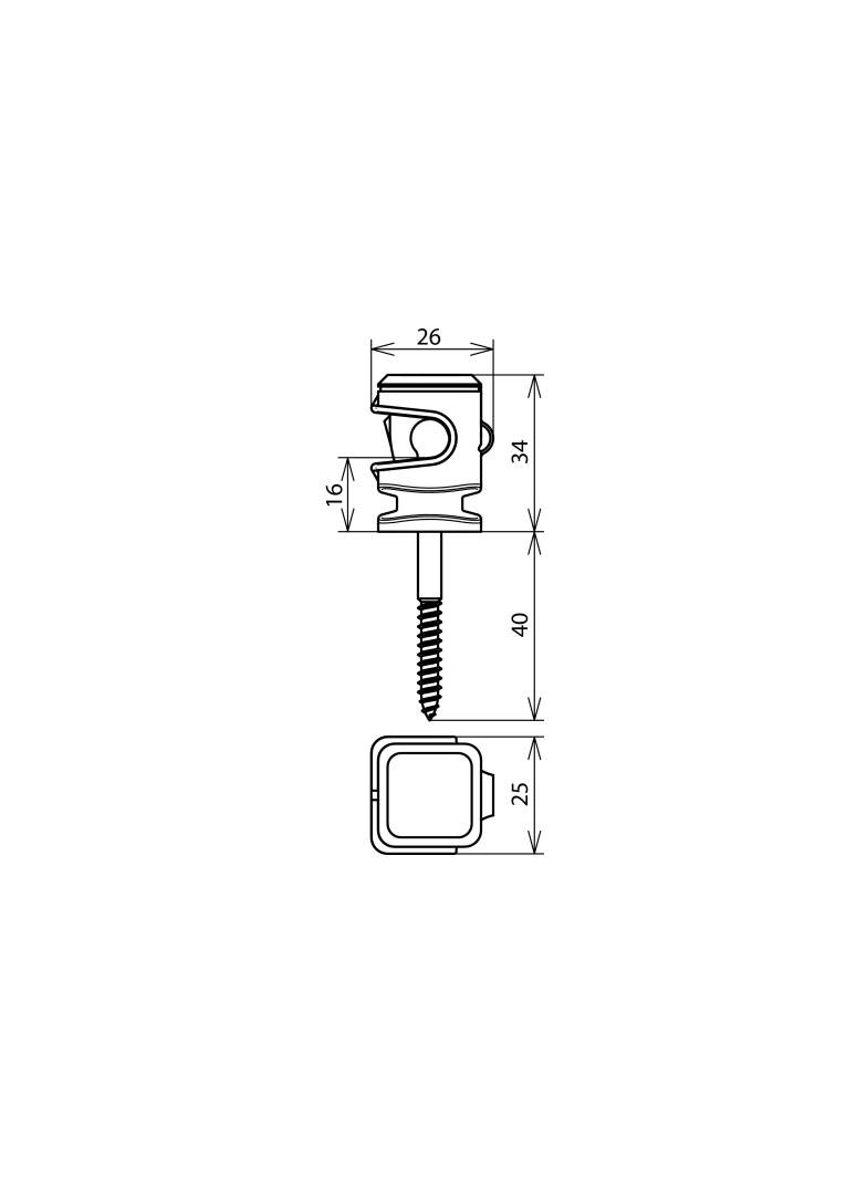 Wspornik DEHNsnap wys. 16 mm, M8, tworzywo, szary