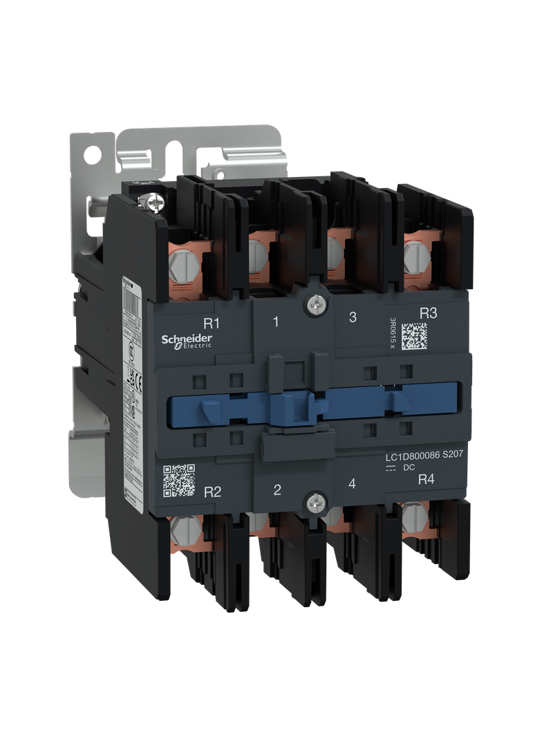 Stycznik mocy TeSys Deca AC1 125A 4P 2NO 2NC cewka 72DC kolejowy LC1D800086SWS207 Schneider