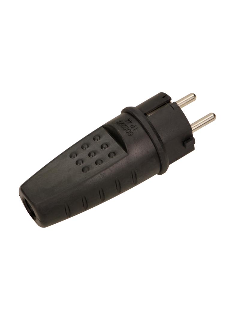 Wtyczka gumowa prosta IP44, czarna OR-AE-1315 ORNO