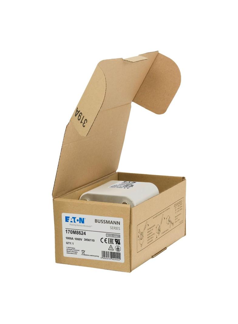 1000A 1000V 3KN/110 aR INDICATOR FUSE Wkładka szybka 1000A AC 1000V DIN 3 74x92x138 mm aR 170M8624 E