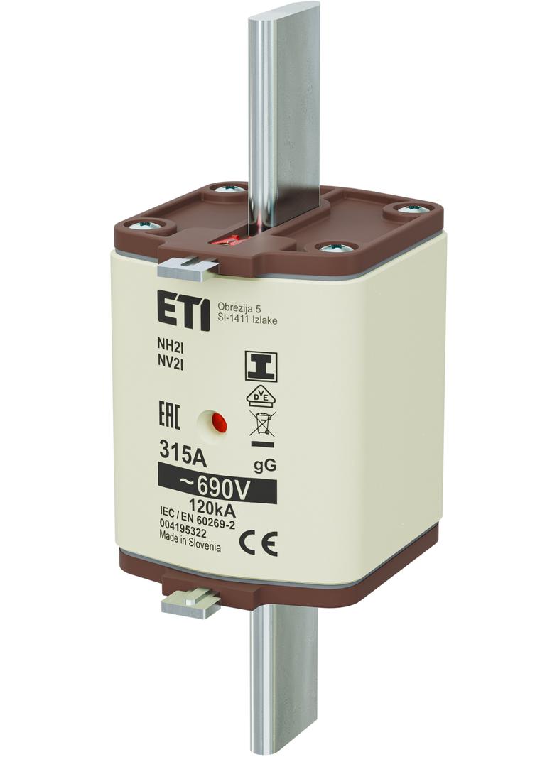 Wkładka topikowa NH zwłoczna KOMBI Zaczepy izolowane NH2/I gG 315A 690V 004195322 ETI