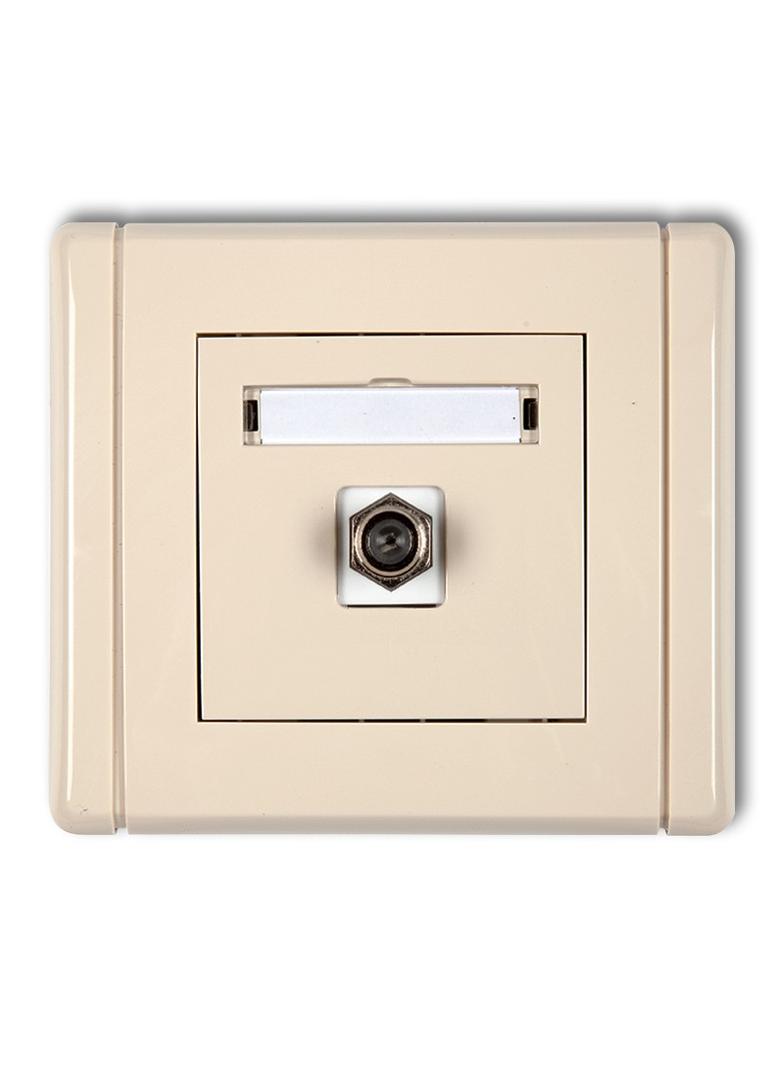 FLEXI Gniazdo antenowe pojedyncze typu F (SAT) niklowane beżowy