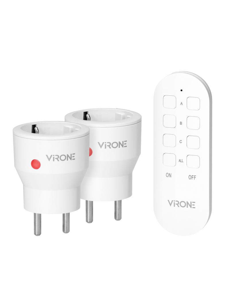 Zestaw bezprzewodowych gniazd MINI Schuko, sterowanych pilotem 2+1, 2300W