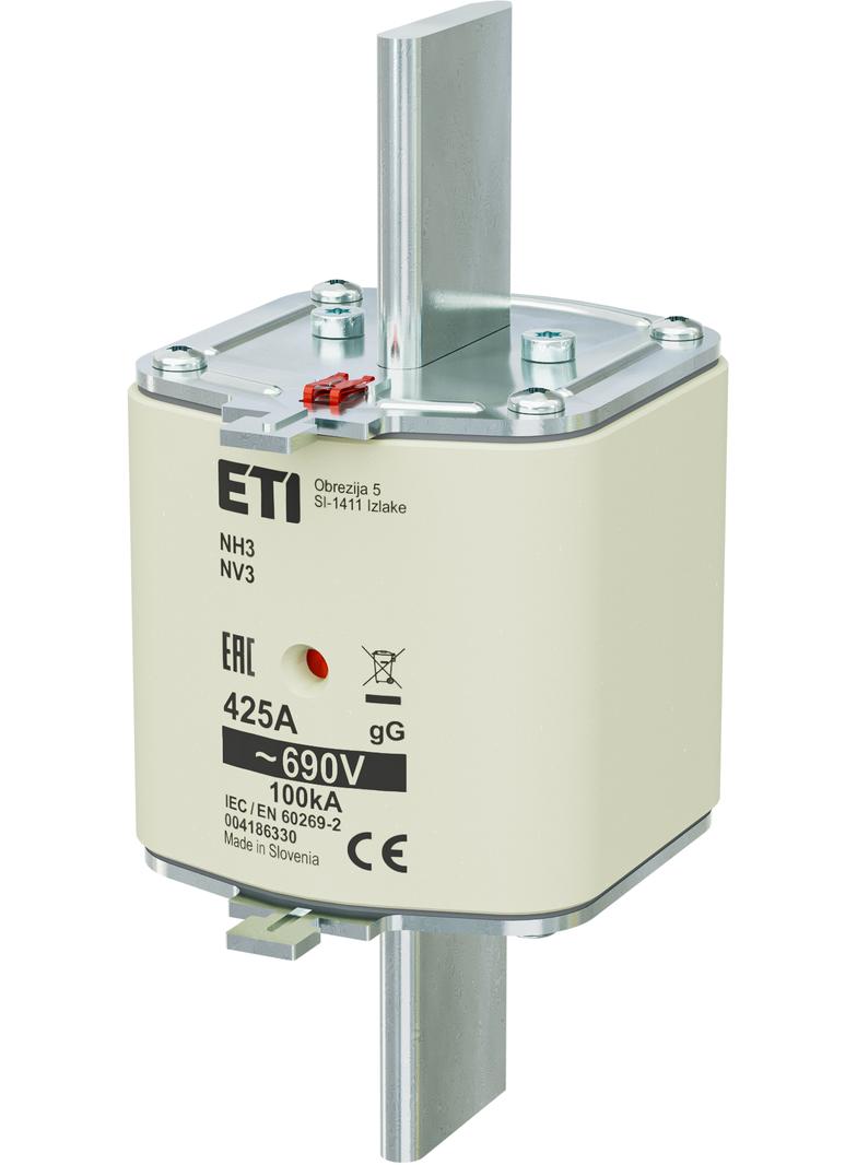 Wkładka topikowa NH zwłoczna KOMBI NH3 gG 425A 690V 004186330 ETI