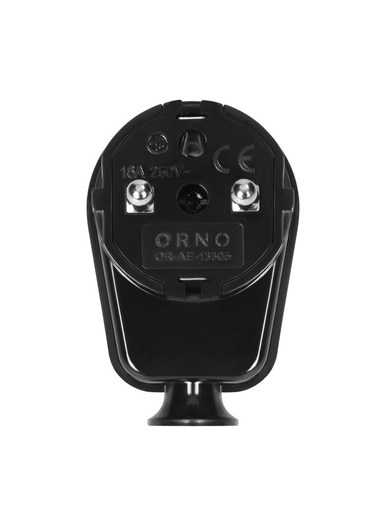 Wtyczka kątowa Uni-Schuko 16A, 230V, czarna OR-AE-13305/B ORNO