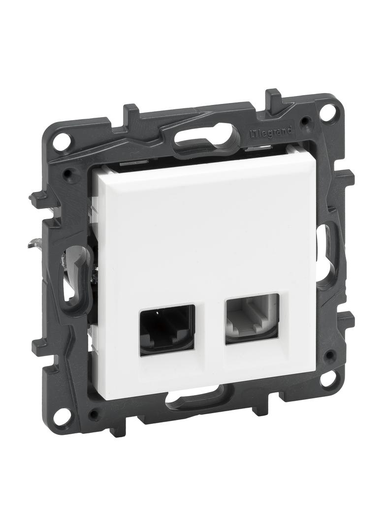 Niloe Step - Gniazdo Rj11 + Rj45 Kat. 6 Utp - Kolor Biały 863156 LEGRAND