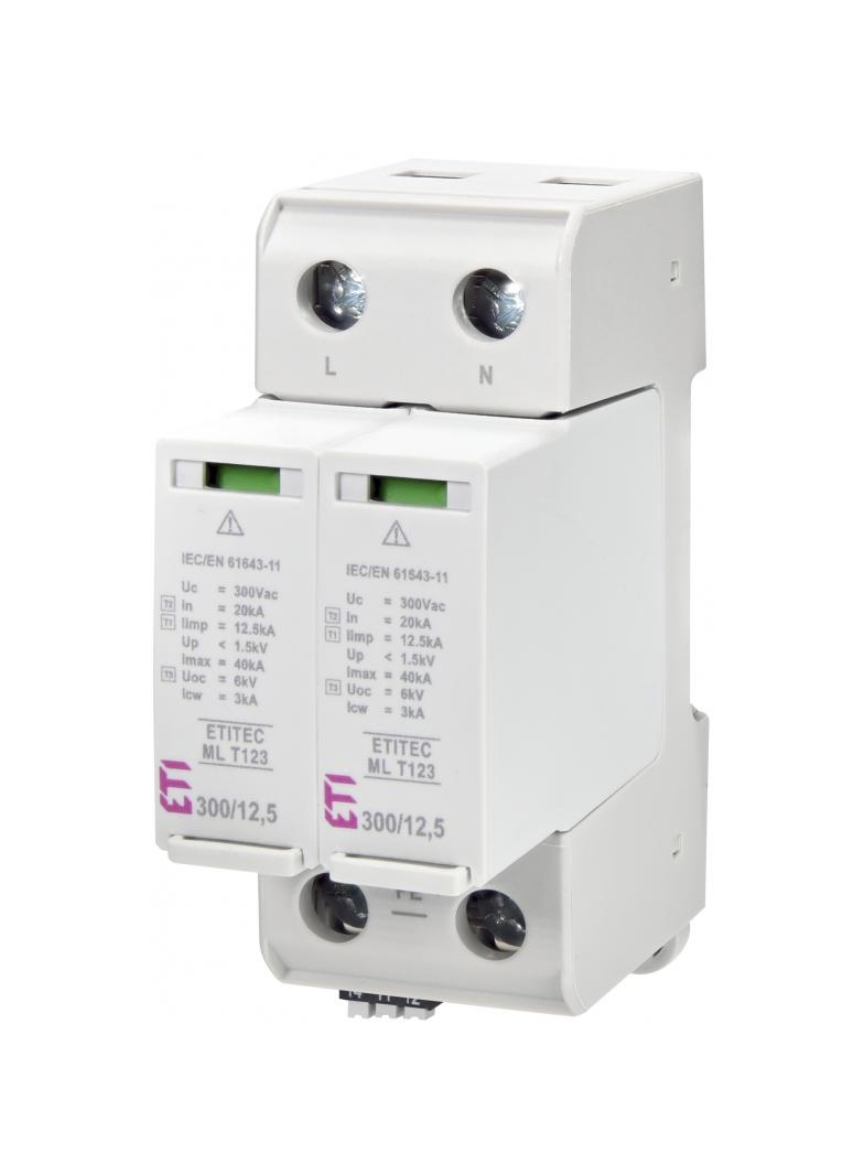 Ogranicznik przepięć T1+T2+T3 (B+C+D) TEC ML T123 300/12,5 1+1 RC 002440670 ETI