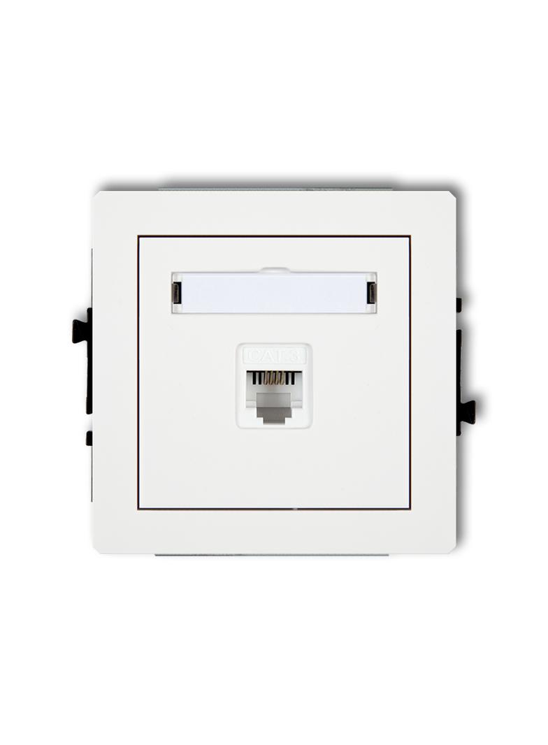 DECO Mechanizm gniazda telefonicznego pojedynczego 1xRJ11, 4-stykowy, beznarzędziowe biały mat