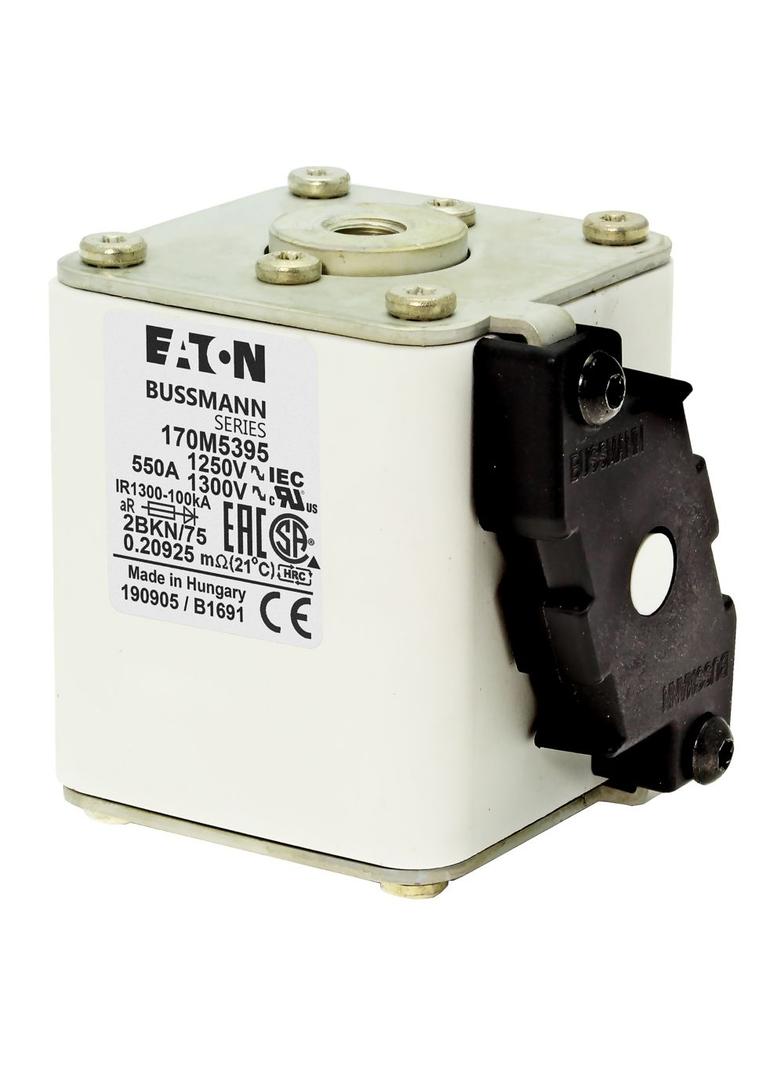 FUSE 550A 1250V 2BKN/75 AR CU Wkładka szybka 550A AC 1250V rozmiar 2 61x75x77 mm aR IEC UL 170M5395