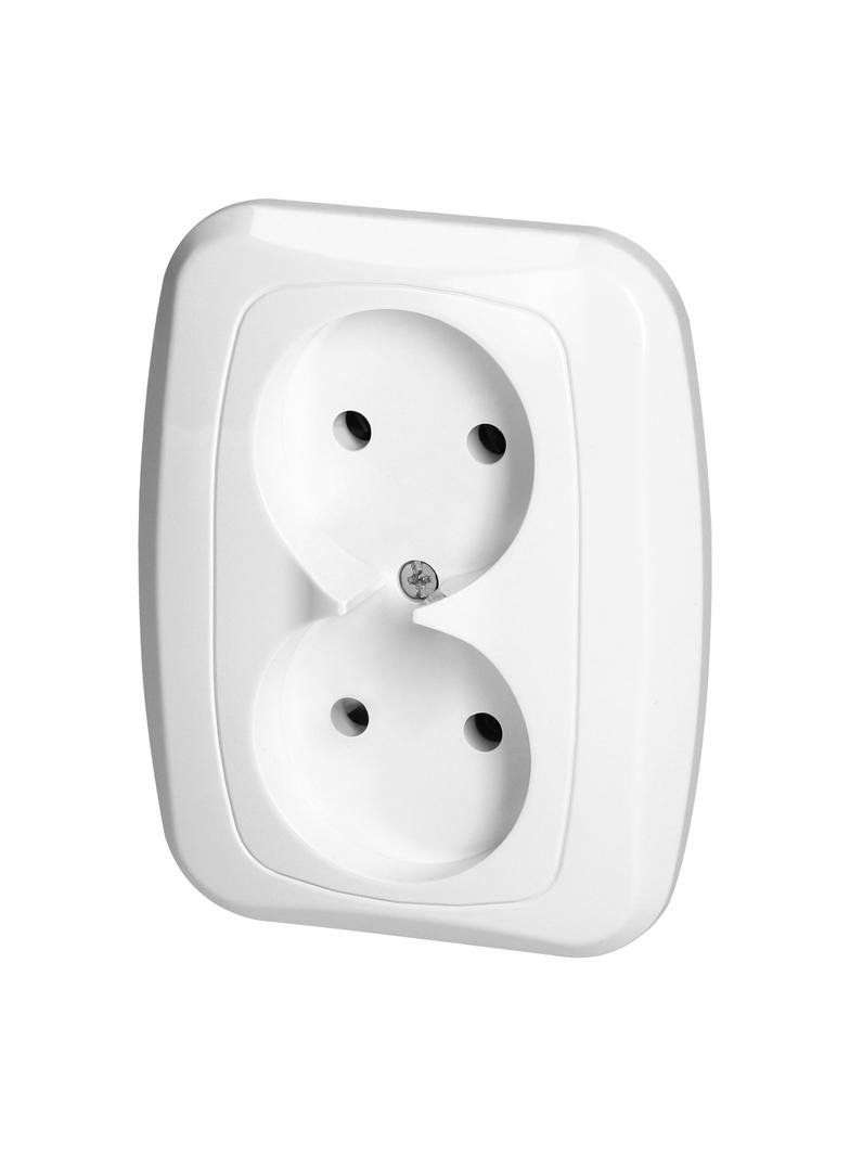 Gniazdo podwójne podtynkowe 2x2p 16A, 250V, ATUT, biały PT-5A BIAŁY ORNO