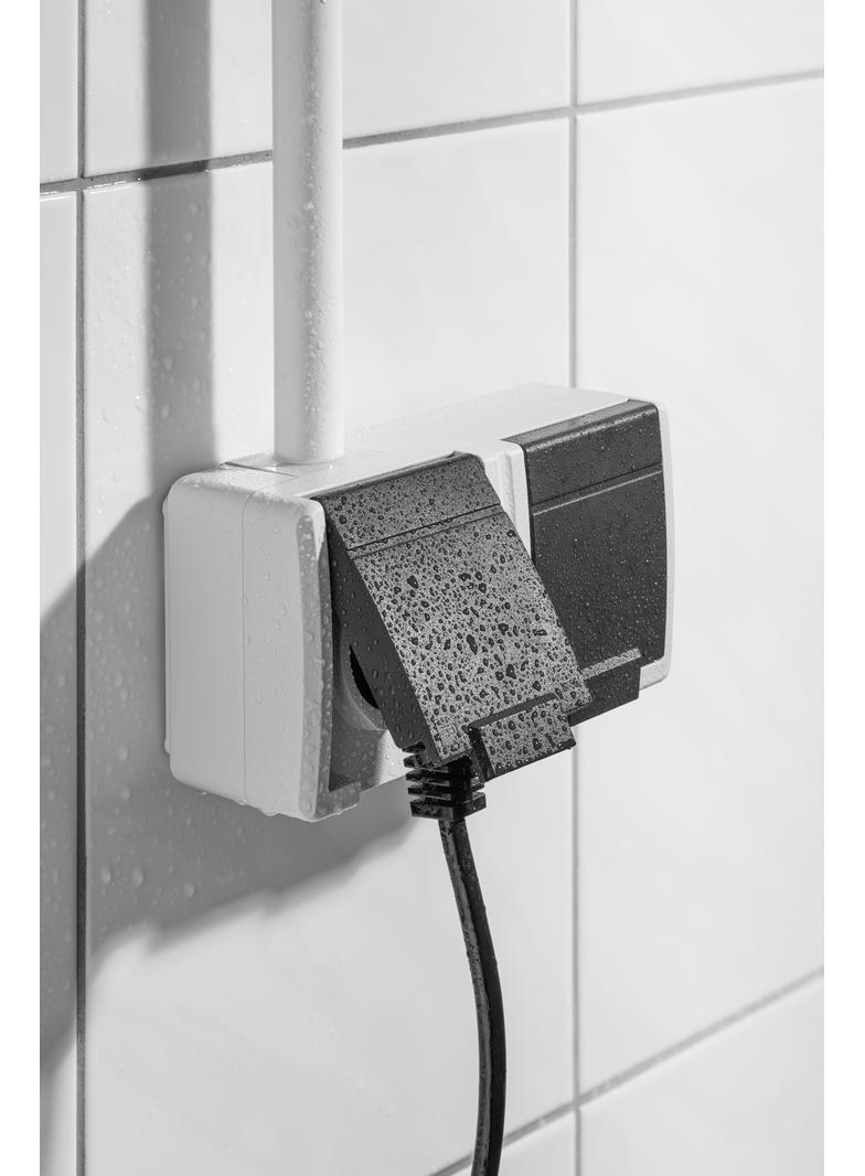 AQUANT 2K gniazdo natynkowe podwójne z uziemieniem 2x2P+Z poziom IP 65 - kolor szary 7035/7016 5042-65 EP Nasielsk