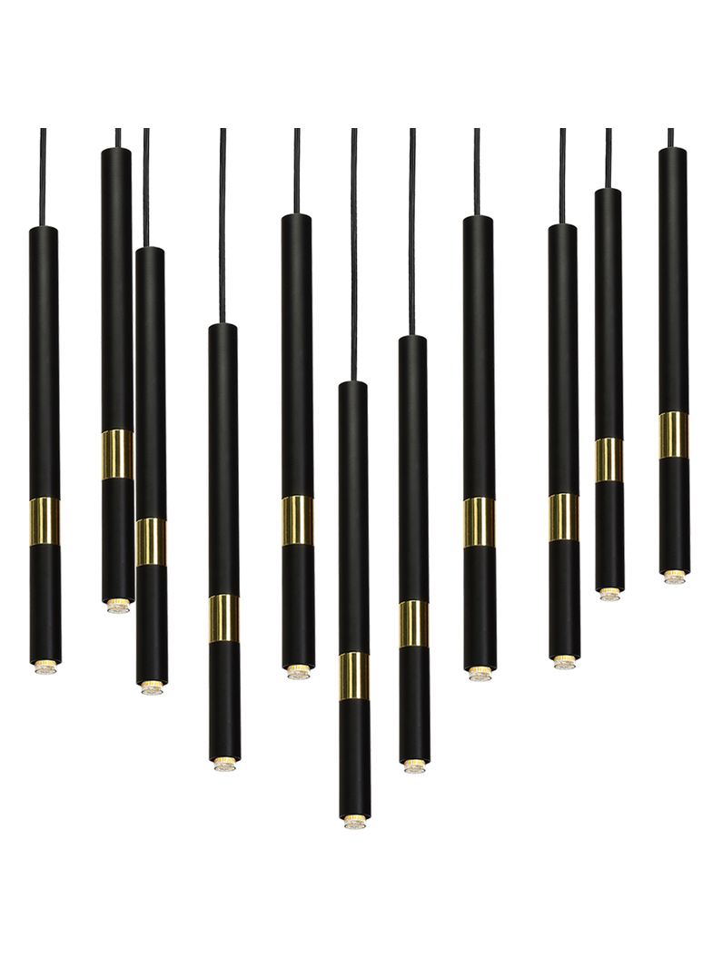 MILAGRO Lampa wisząca MONZA BLACK/GOLD 11xG9 8W