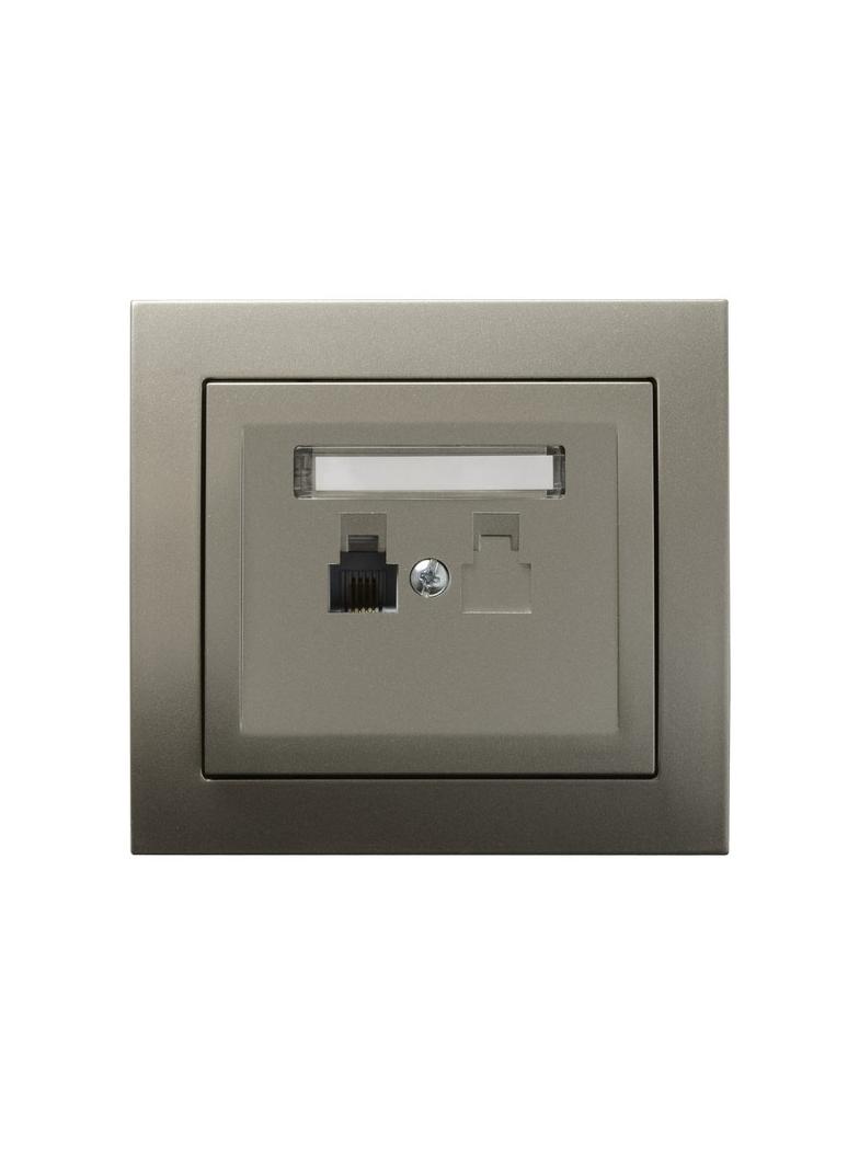 KIER Gniazdo telefoniczne pojedyncze kolor satyna light GPT-1W/45 OSPEL