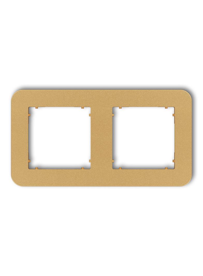 MINI Ramka uniwersalna podwójna zaokrąglona z tworzywa złoty
