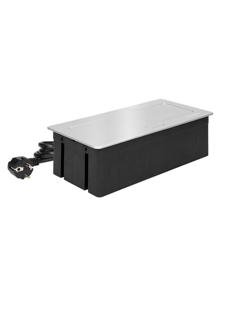 NOEN Kaseta meblowa wpuszczana w blat ze zintegrowaną ramką PCV na gniazda modułowe 3 x 45x45mm lub OR-GM-9010/G ORNO